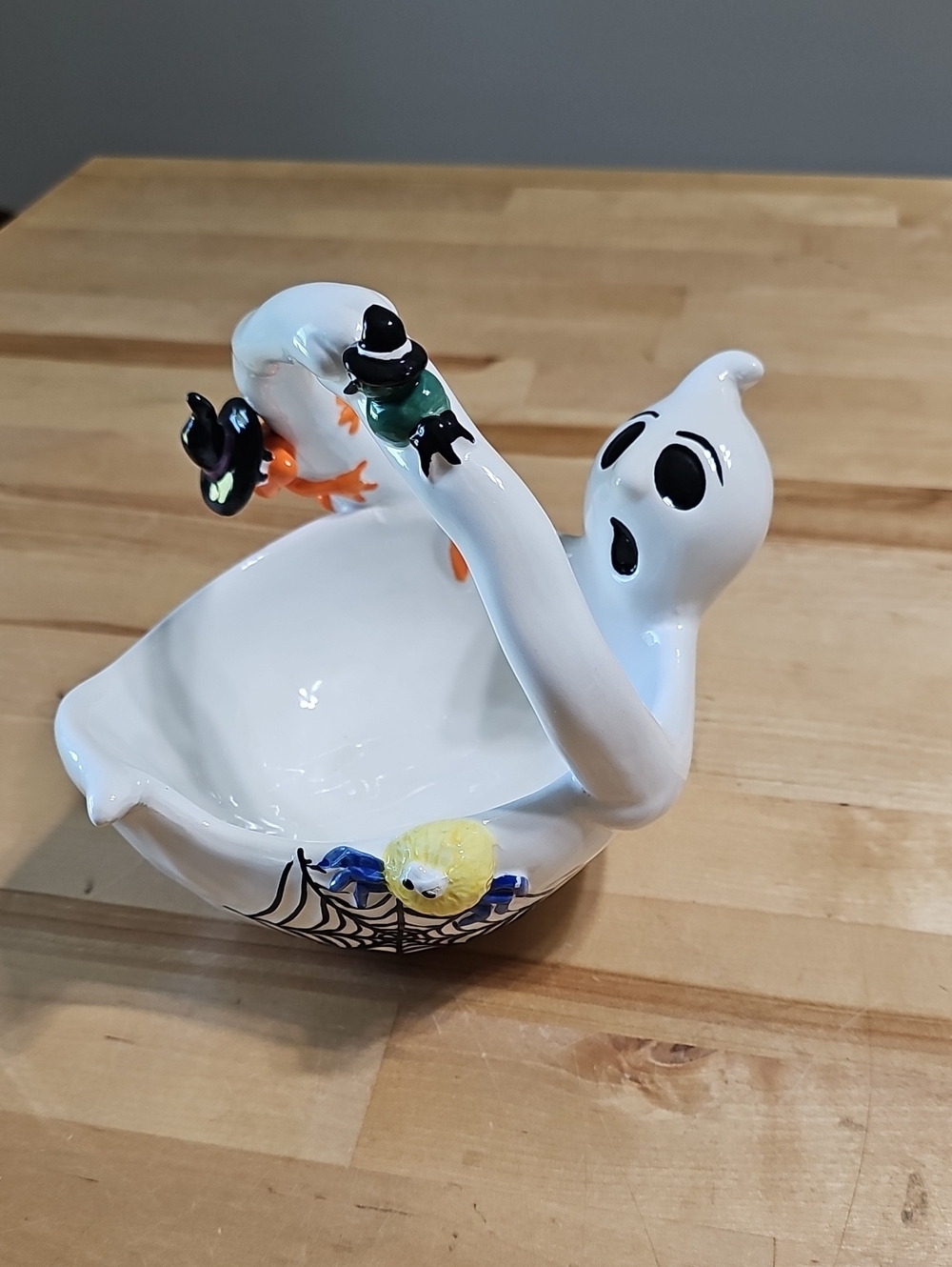Halloween Ghost Candy Bowl 7" Ceramic Dish